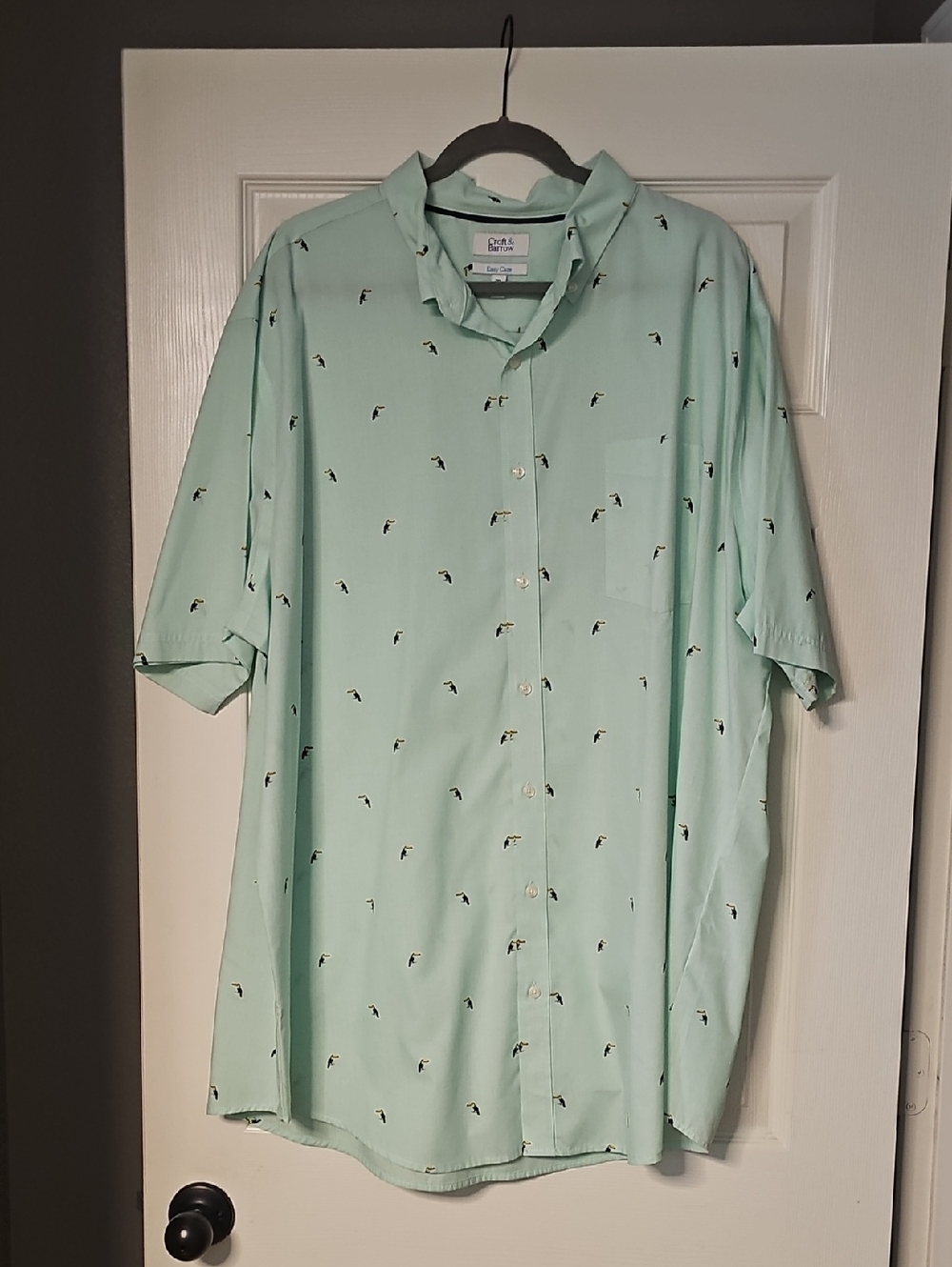 croft & barrow Mint Short-Sleeve Button-Up Shirt with Toucan Motif